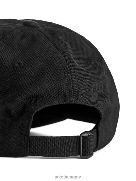 ARKET 6 paneles nylon sapka férfiak fekete LNXFL1294 kiegészítők