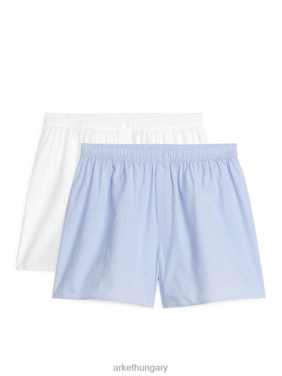 ARKET szőtt pamut boxer, 2 db férfiak kék fehér LNXFL1229 ruházat