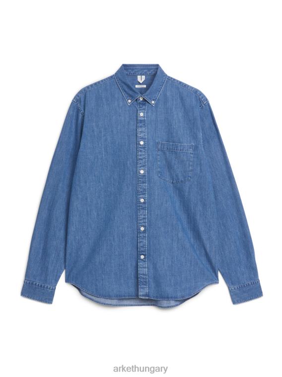 ARKET gombolható chambray ing férfiak kék LNXFL959 ruházat