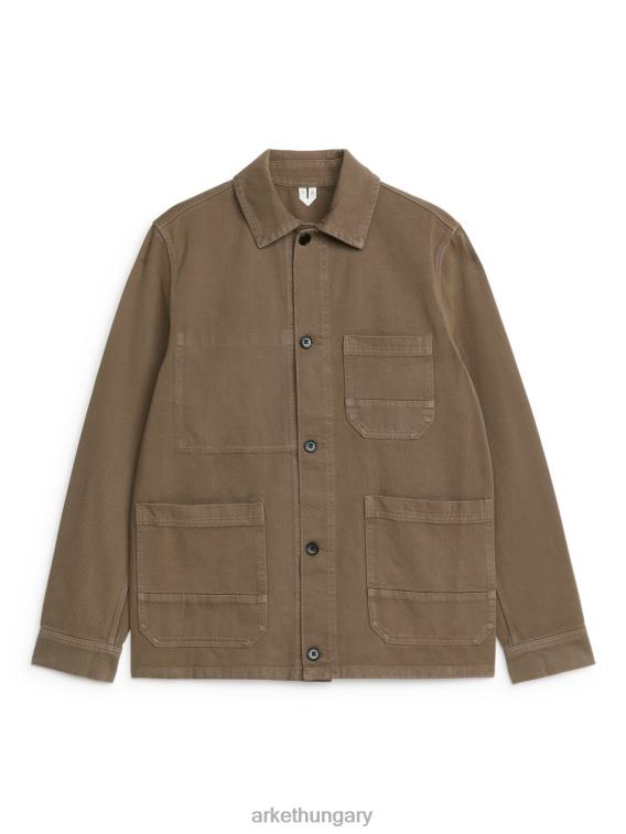 ARKET túlfestett twill overing férfiak khaki zöld LNXFL964 ruházat