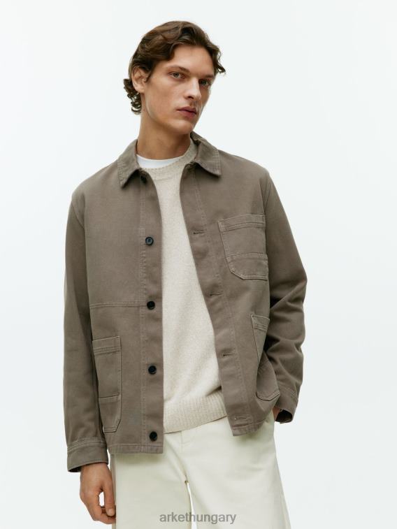 ARKET túlfestett twill overing férfiak khaki zöld LNXFL964 ruházat