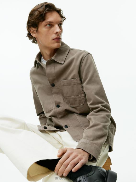 ARKET túlfestett twill overing férfiak khaki zöld LNXFL964 ruházat