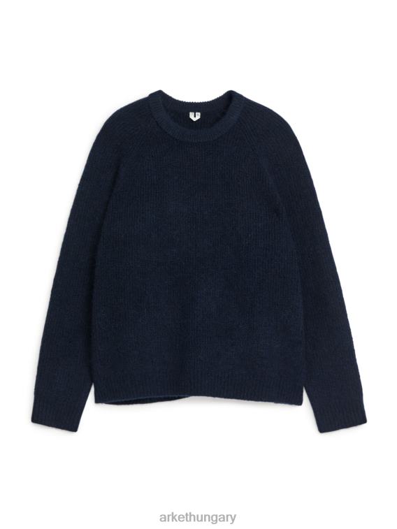 ARKET gyapjú alpaka jumper férfiak sötétkék LNXFL1184 ruházat