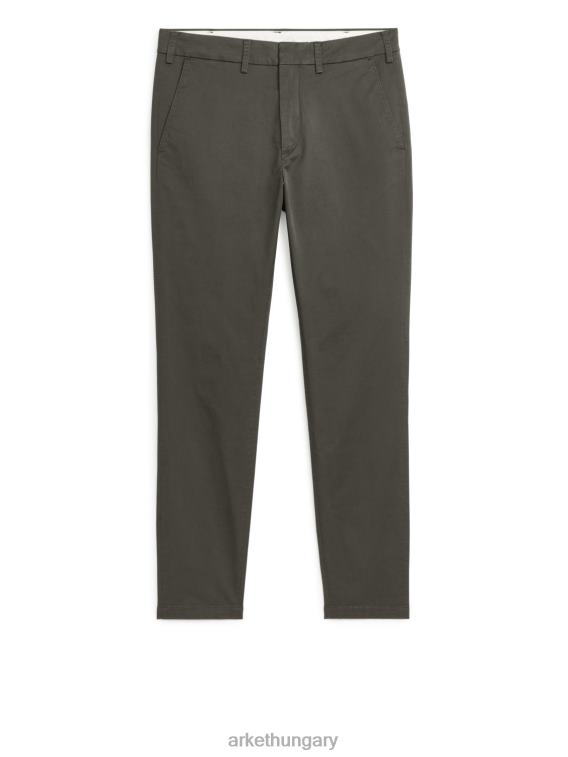 ARKET vékony sztreccs chinos férfiak khaki zöld LNXFL1071 ruházat