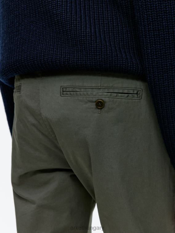 ARKET vékony sztreccs chinos férfiak khaki zöld LNXFL1071 ruházat