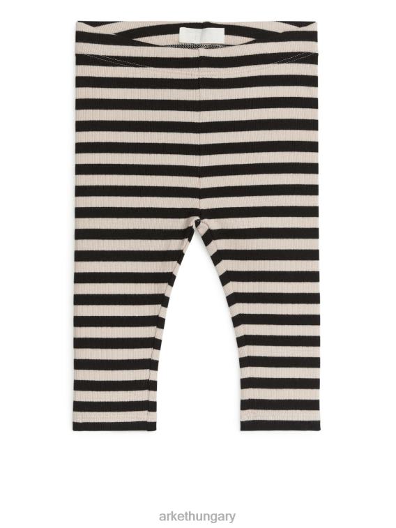 ARKET bordás leggings gyerekek fekete/bézs LNXFL1736 ruházat