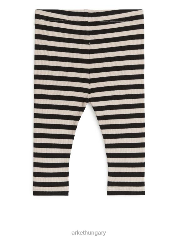 ARKET bordás leggings gyerekek fekete/bézs LNXFL1736 ruházat