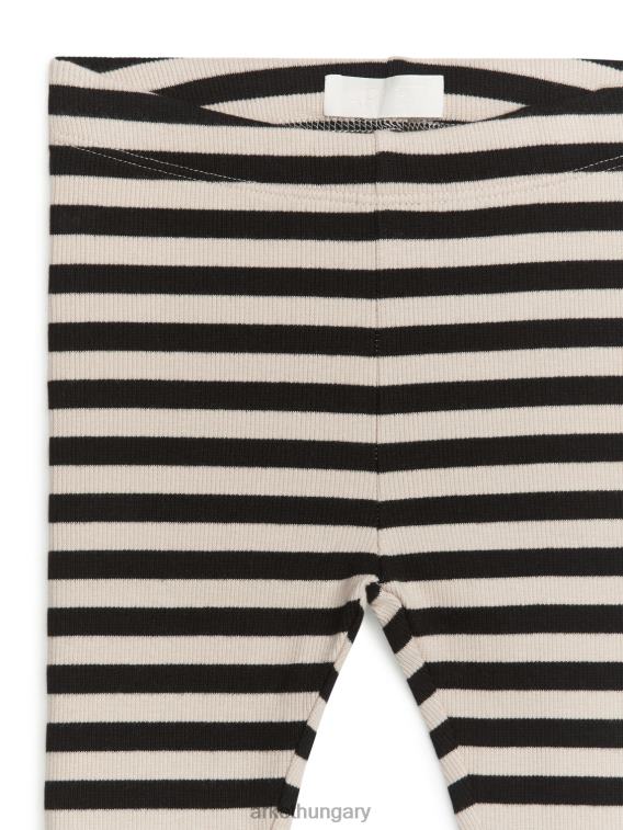 ARKET bordás leggings gyerekek fekete/bézs LNXFL1736 ruházat