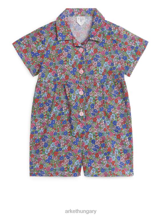 ARKET rövid pamut jumpsuit gyerekek több/virágos LNXFL1733 ruházat