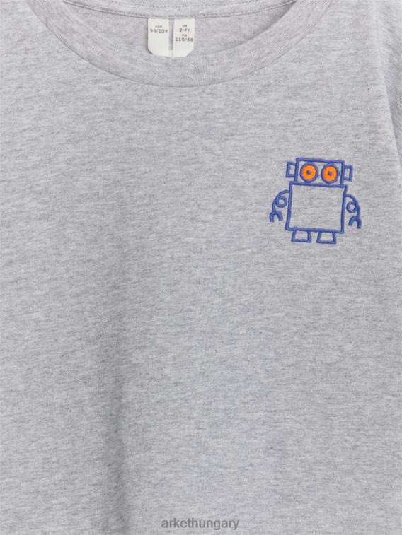 ARKET hosszú ujjú póló gyerekek szürke melanzs/robot LNXFL1485 ruházat