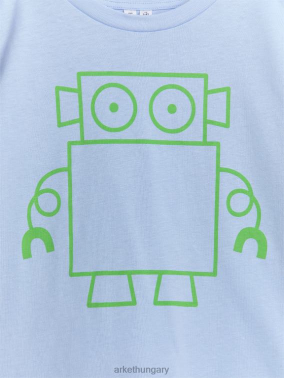 ARKET túlméretezett póló gyerekek világoskék/robot LNXFL1457 ruházat