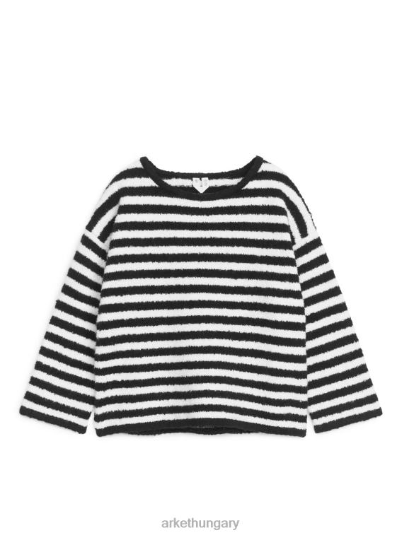 ARKET fuzzy boxy-fit jumper gyerekek fekete-fehér LNXFL1523 ruházat