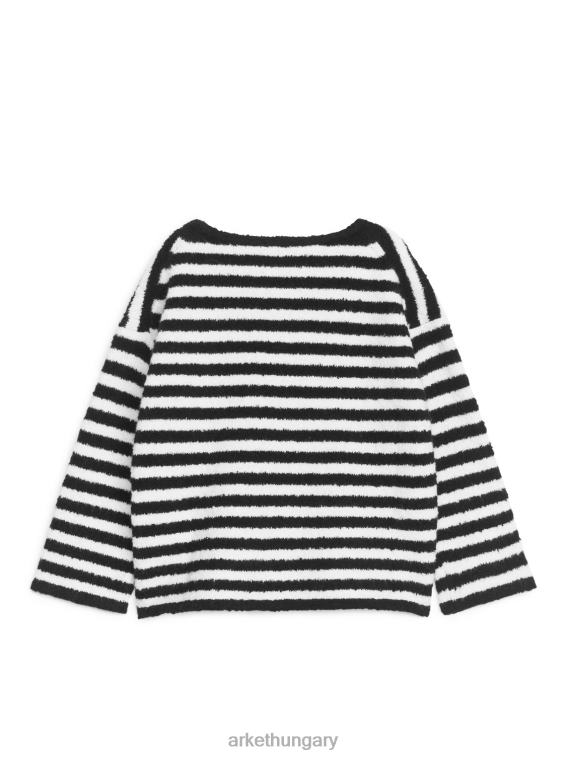ARKET fuzzy boxy-fit jumper gyerekek fekete-fehér LNXFL1523 ruházat