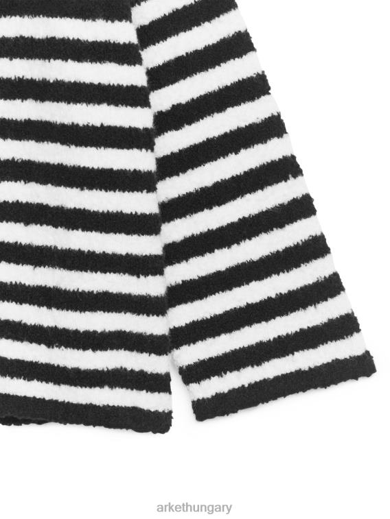 ARKET fuzzy boxy-fit jumper gyerekek fekete-fehér LNXFL1523 ruházat