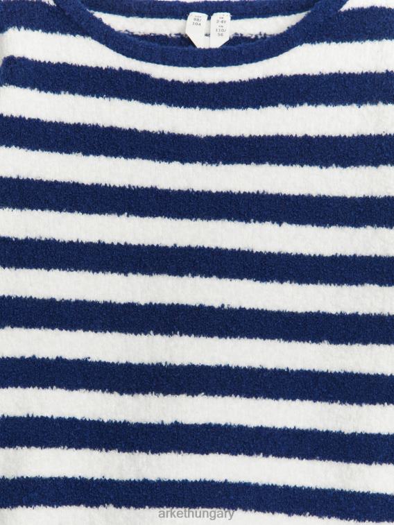 ARKET fuzzy boxy-fit jumper gyerekek sötétkék/fehér LNXFL1511 ruházat