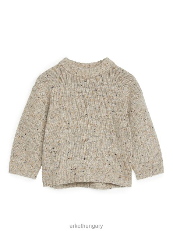 ARKET neps gyapjú jumper gyerekek bézs melange LNXFL1622 ruházat