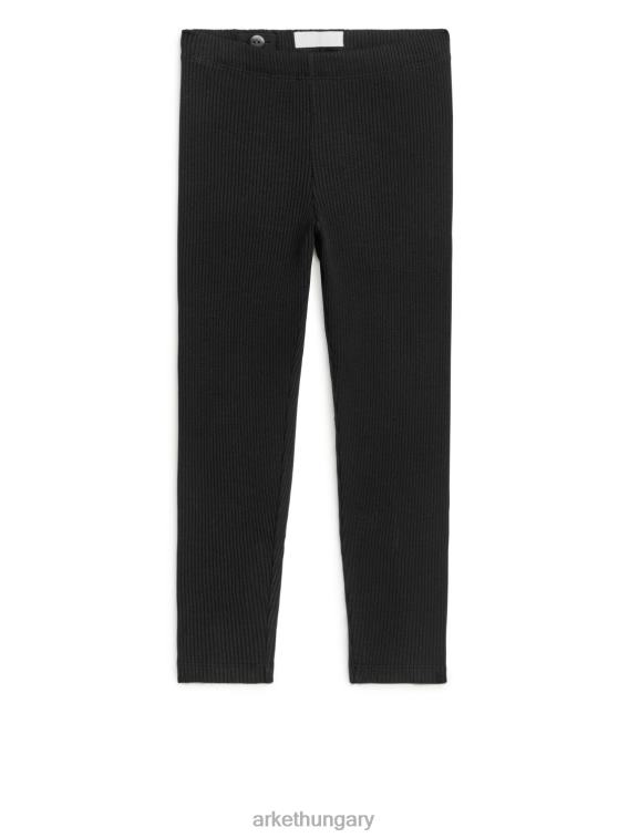 ARKET bordás dzsörzé leggings gyerekek fekete LNXFL1589 ruházat