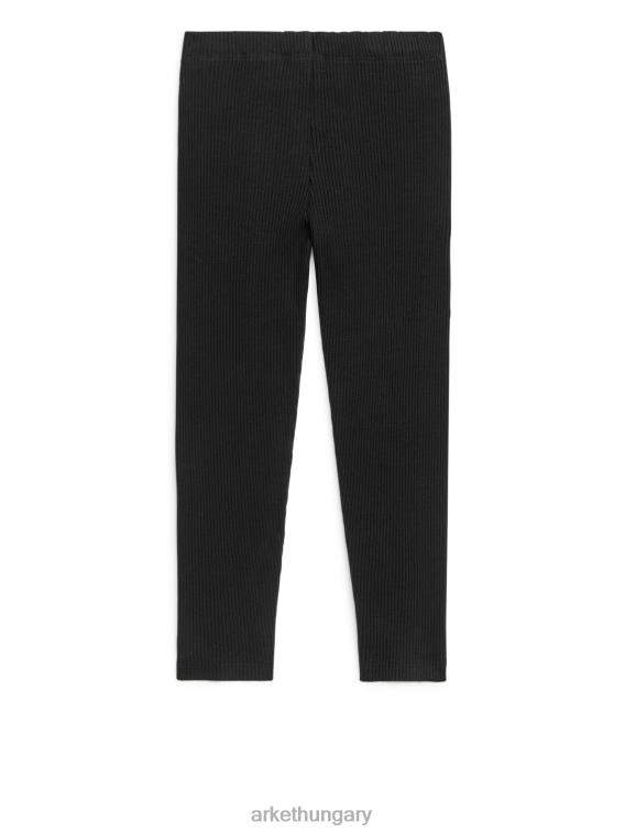 ARKET bordás dzsörzé leggings gyerekek fekete LNXFL1589 ruházat