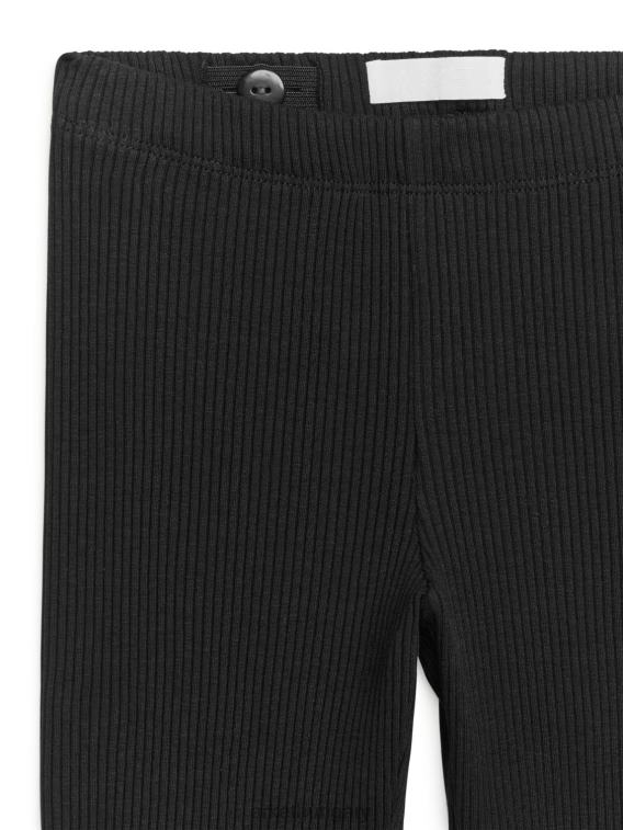 ARKET bordás dzsörzé leggings gyerekek fekete LNXFL1589 ruházat