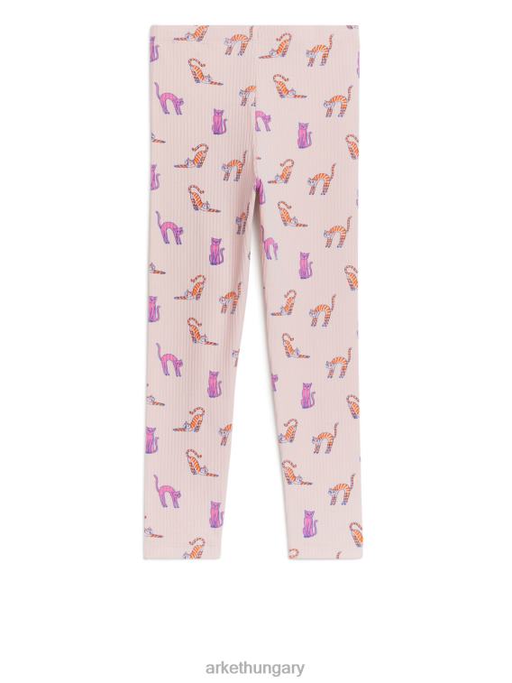 ARKET bordás leggings gyerekek poros rózsaszín LNXFL1545 ruházat