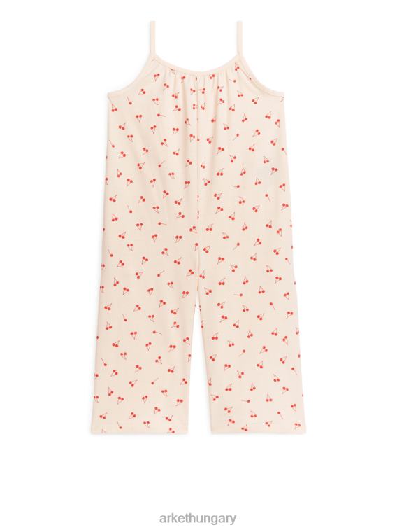 ARKET ujjatlan jersey jumpsuit gyerekek bézs/cseresznye LNXFL1550 ruházat