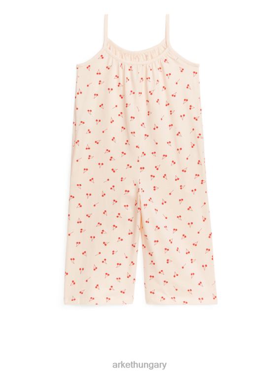ARKET ujjatlan jersey jumpsuit gyerekek bézs/cseresznye LNXFL1550 ruházat