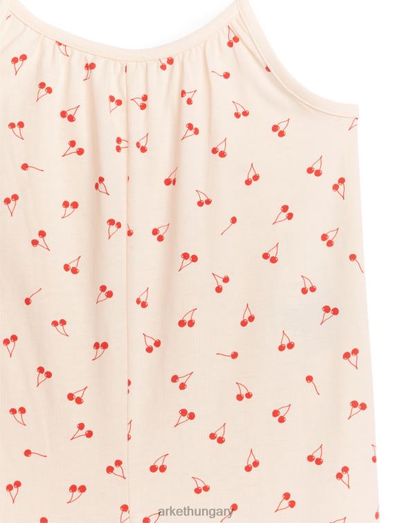 ARKET ujjatlan jersey jumpsuit gyerekek bézs/cseresznye LNXFL1550 ruházat