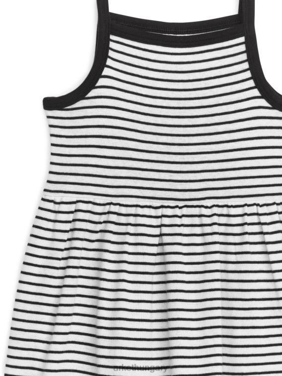 ARKET jersey pántos ruha gyerekek fekete/csíkos LNXFL1378 ruházat