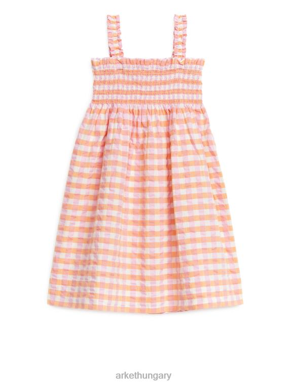 ARKET smocked seersocker ruha gyerekek narancssárga/kockás LNXFL1376 ruházat
