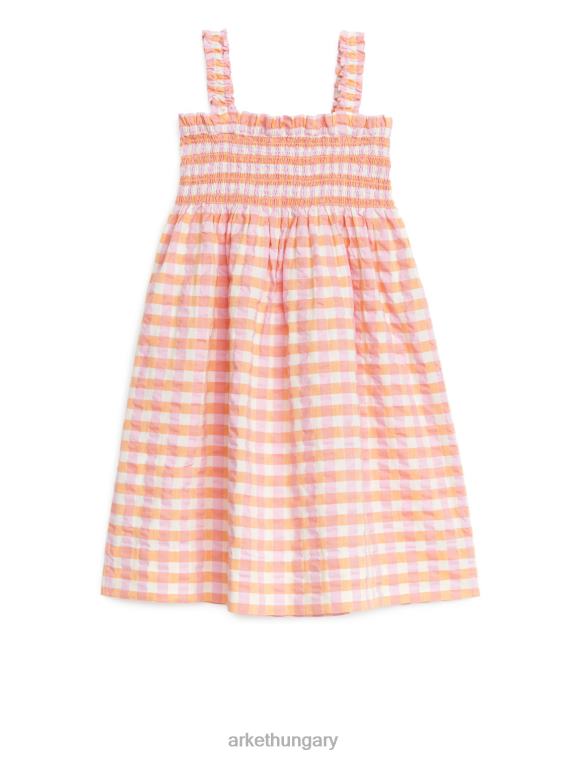 ARKET smocked seersocker ruha gyerekek narancssárga/kockás LNXFL1376 ruházat