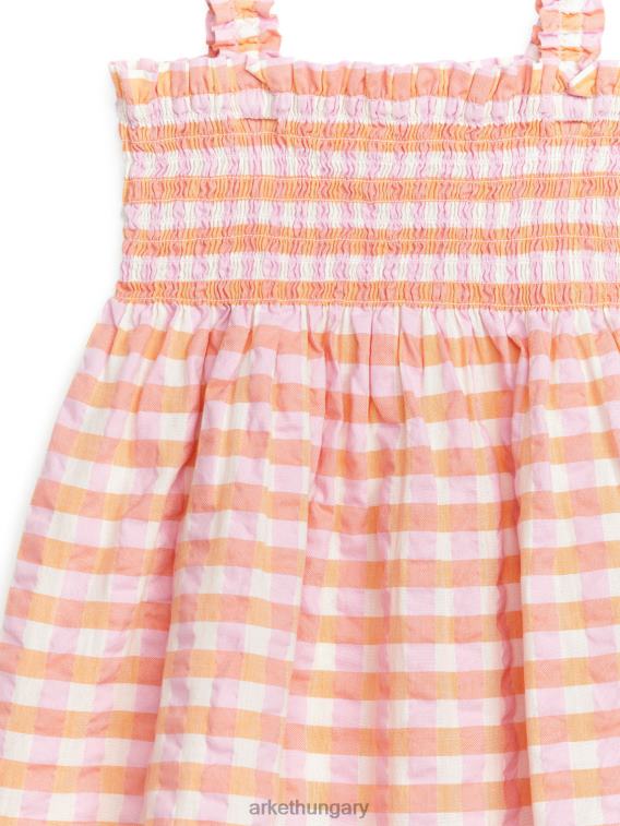 ARKET smocked seersocker ruha gyerekek narancssárga/kockás LNXFL1376 ruházat