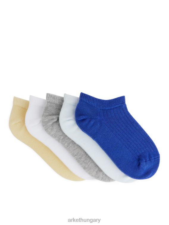 ARKET sneaker zokni, 5 pár gyerekek fehér/szürke/sárga/kék LNXFL1600 ruházat