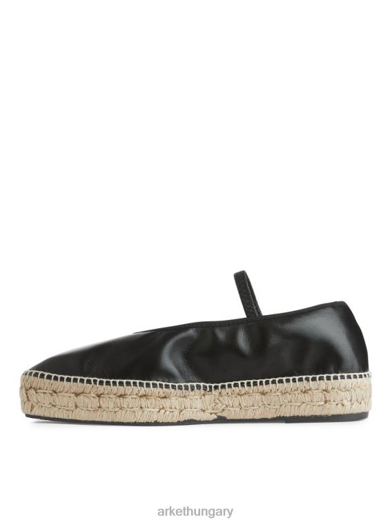 ARKET bőr espadrillák nők fekete/bézs LNXFL715 cipő