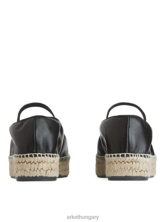 ARKET bőr espadrillák nők fekete/bézs LNXFL715 cipő