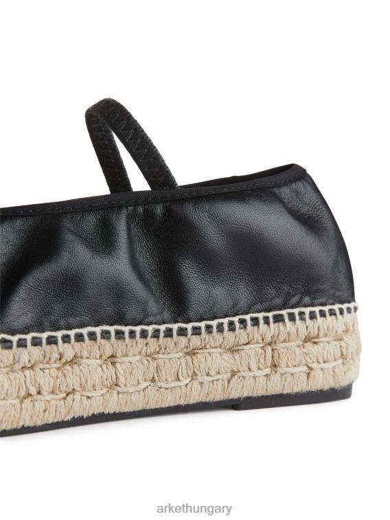 ARKET bőr espadrillák nők fekete/bézs LNXFL715 cipő