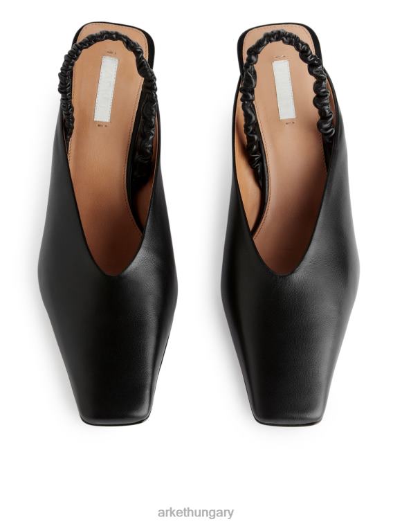 ARKET slingback bőrpumpák nők fekete LNXFL698 cipő