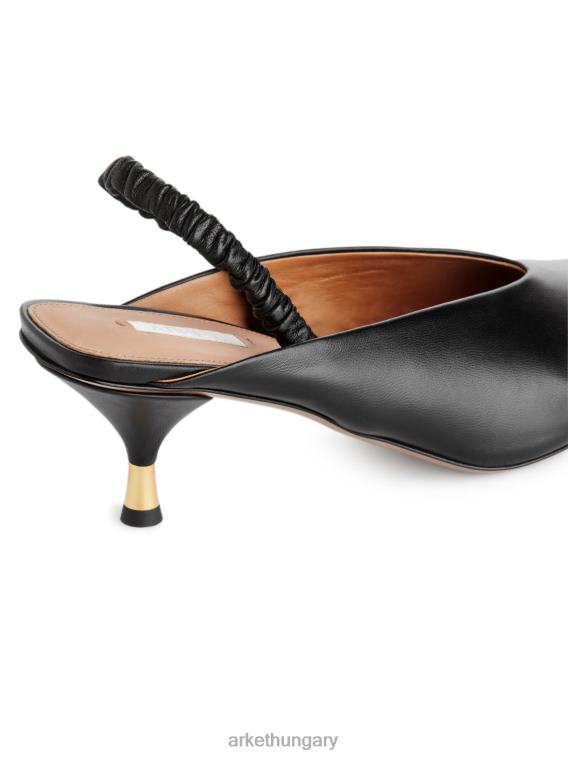 ARKET slingback bőrpumpák nők fekete LNXFL698 cipő