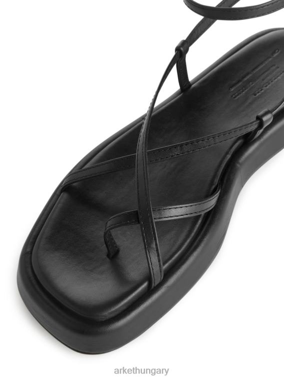 ARKET bőr pántos szandál nők fekete LNXFL628 cipő