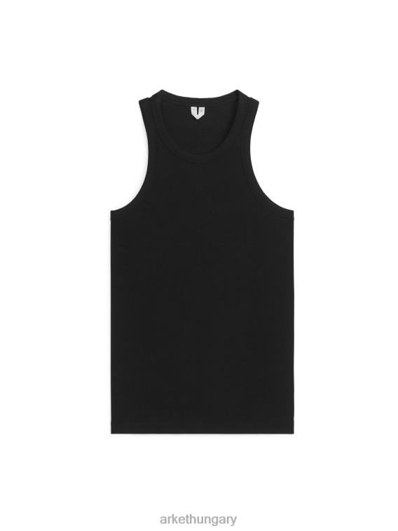 ARKET rib racer tank felső nők fekete LNXFL382 ruházat