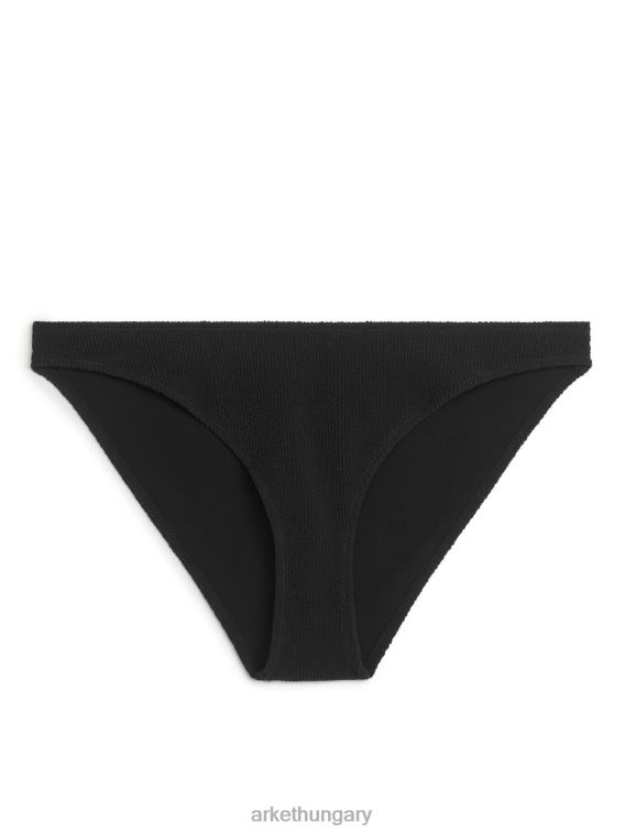 ARKET alacsony derékú ráncos bikini alsó nők fekete LNXFL595 ruházat
