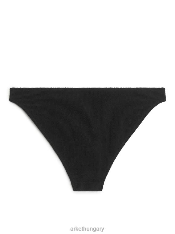 ARKET alacsony derékú ráncos bikini alsó nők fekete LNXFL595 ruházat