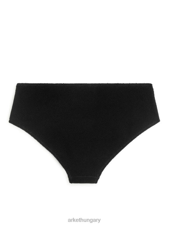 ARKET alacsony derékú ráncos bikinialsók nők fekete LNXFL626 ruházat
