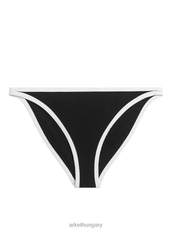 ARKET kontrasztos kötésű bikini alsó nők fekete-fehér LNXFL607 ruházat