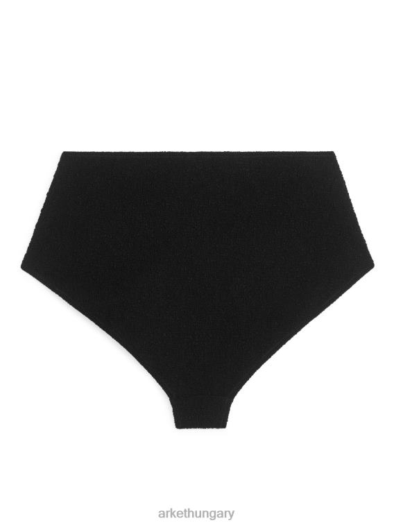 ARKET magas derekú texturált bikini alsó nők fekete LNXFL623 ruházat