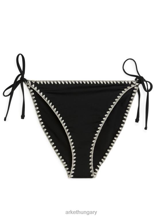 ARKET nyakkendős tanga bikini alsó nők fekete/törtfehér LNXFL609 ruházat