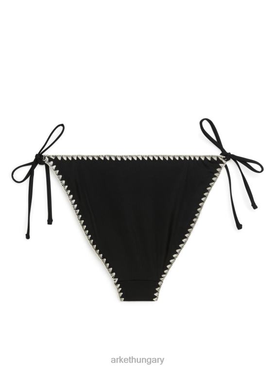 ARKET nyakkendős tanga bikini alsó nők fekete/törtfehér LNXFL609 ruházat