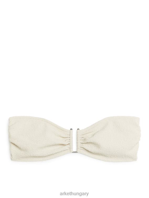 ARKET texturált bandeau bikinifelső nők törtfehér LNXFL613 ruházat