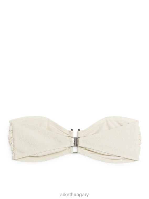 ARKET texturált bandeau bikinifelső nők törtfehér LNXFL613 ruházat