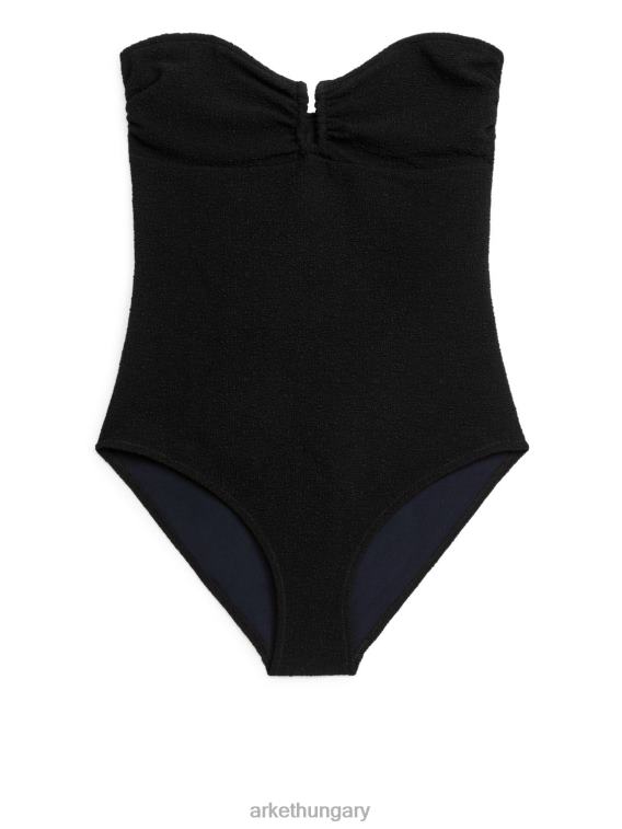 ARKET texturált bandeau fürdőruha nők fekete LNXFL624 ruházat