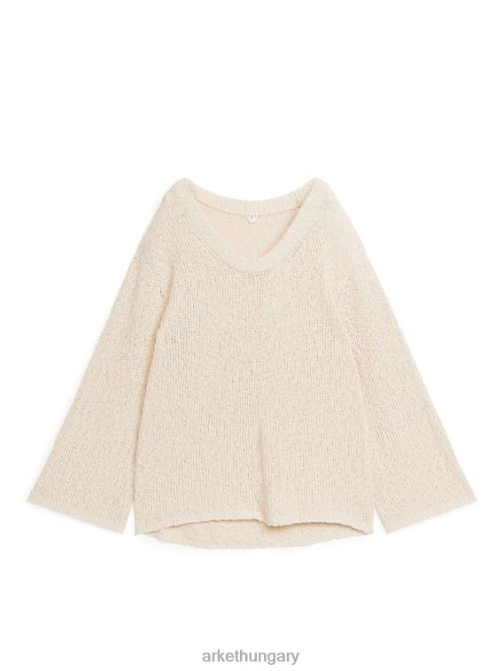 ARKET boucle jumper nők törtfehér LNXFL407 ruházat